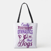 Eenvoudig verstoord door gymnastiek en honden tote bag (Achterkant)