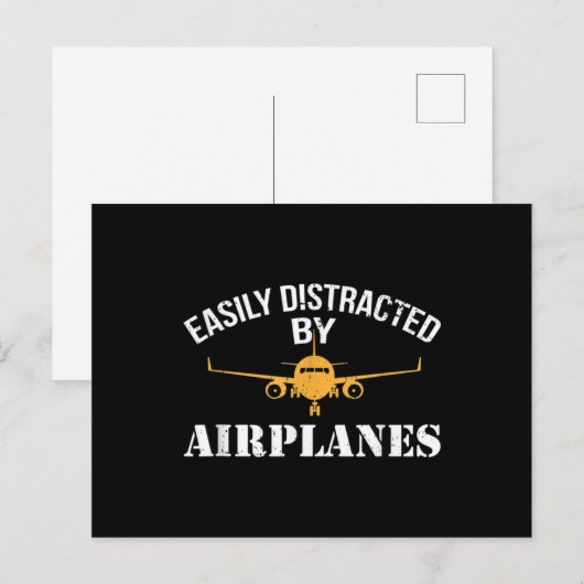 Eenvoudig verstoord door het vliegtuig voor de luc briefkaart (Voorkant / Achterkant)