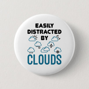 Eenvoudig verstoord door het wolkenmeteorologische ronde button 5,7 cm