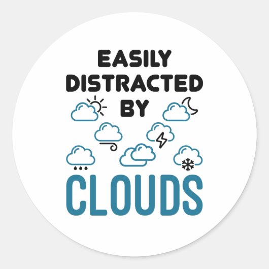 Eenvoudig verstoord door het wolkenmeteorologische ronde sticker (Voorkant)