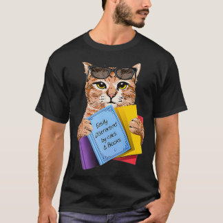 Eenvoudig verstoord door kat- en boekenkastjes t-shirt