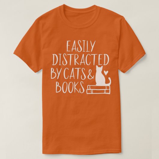 Eenvoudig verstoord door katten en boeken Funny Bo T-shirt (Design voorkant)