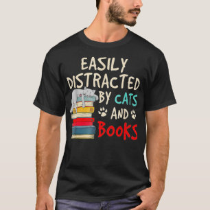 Eenvoudig verstoord door katten en boeken - Kat-Bo T-shirt