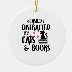Eenvoudig verstoord door katten en boeken - Kat en Keramisch Ornament