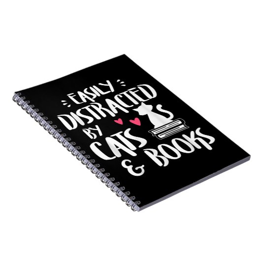 Eenvoudig verstoord door katten en boeken - Kat en Notitieboek (Rechterzijde)