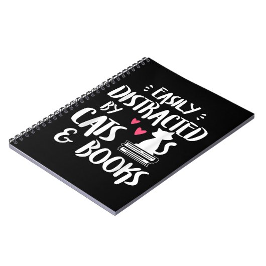 Eenvoudig verstoord door katten en boeken - Kat en Notitieboek (Linkerzijde)