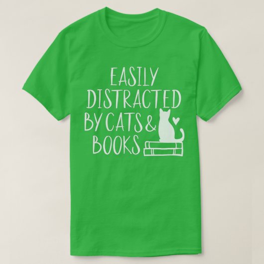 Eenvoudig verstoord door Katten en BoekenKute Book T-shirt (Design voorkant)