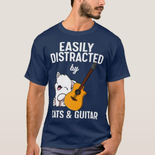 Eenvoudig verstoord door katten en gitaren Guitari T-shirt