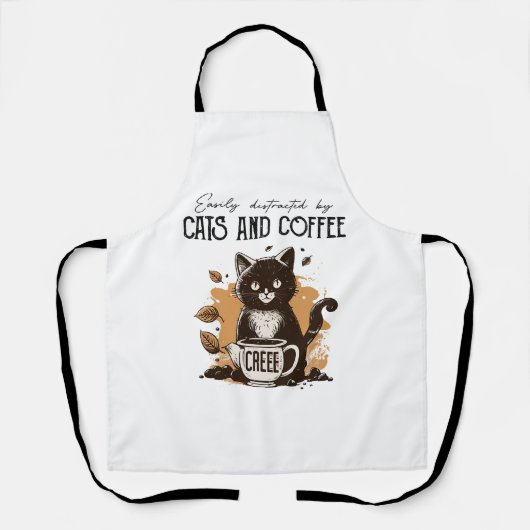 Eenvoudig verstoord door katten- en kattenkat-katt schort (Voorkant)