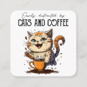 Eenvoudig verstoord door katten- en kattenkat-katt vierkante visitekaartje (Voorkant)