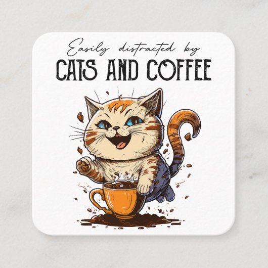 Eenvoudig verstoord door katten- en kattenkat-katt vierkante visitekaartje (Voorkant)