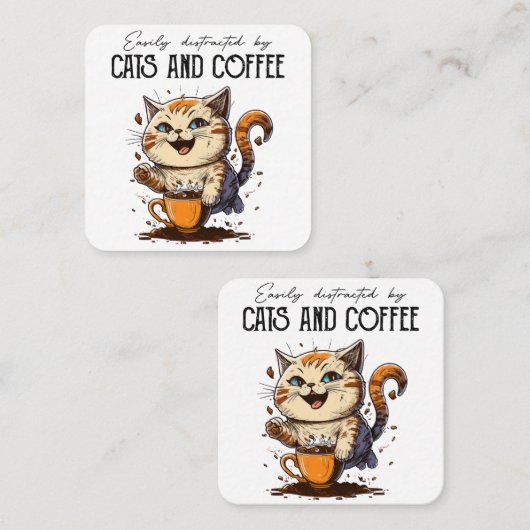 Eenvoudig verstoord door katten- en kattenkat-katt vierkante visitekaartje (Voorkant / Achterkant)