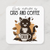 Eenvoudig verstoord door katten- en kattenkat-katt vierkante visitekaartje (Achterkant)