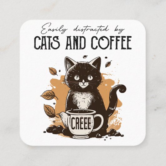 Eenvoudig verstoord door katten- en kattenkat-katt vierkante visitekaartje (Achterkant)