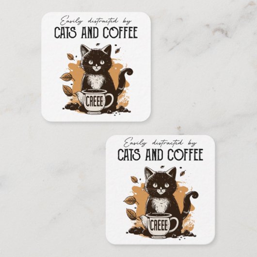 Eenvoudig verstoord door katten- en kattenkat-katt vierkante visitekaartje (Voorkant / Achterkant)