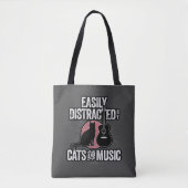 Eenvoudig verstoord door katten en muziek tote bag (Voorkant)