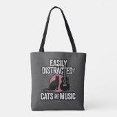 Eenvoudig verstoord door katten en muziek tote bag (Achterkant)