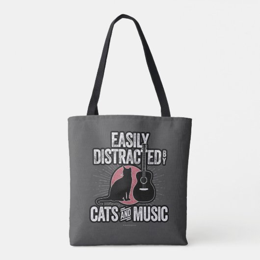Eenvoudig verstoord door katten en muziek tote bag (Achterkant)