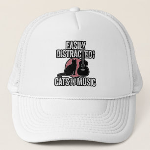 Eenvoudig verstoord door katten en muziek trucker pet