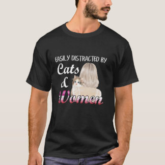 Eenvoudig verstoord door katten en vrouwen grappig t-shirt
