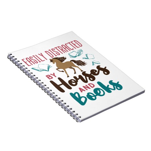 Eenvoudig verstoord door paarden en boeken notitieboek (Rechterzijde)