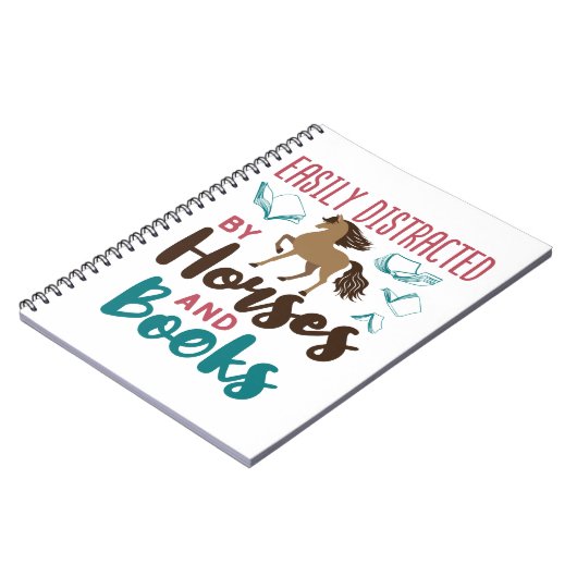 Eenvoudig verstoord door paarden en boeken notitieboek (Linkerzijde)
