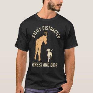 Eenvoudig verstoord door paarden en honden-ruiters t-shirt