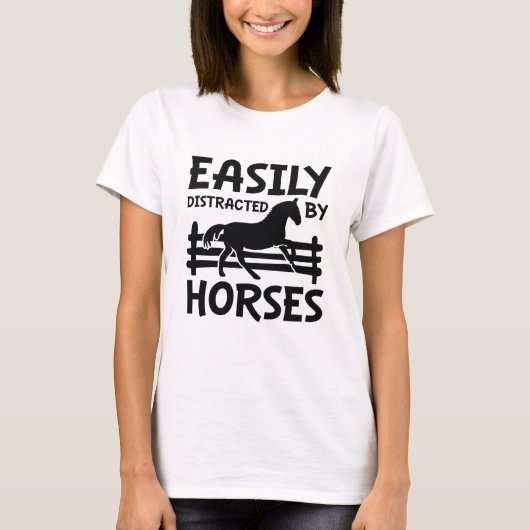 Eenvoudig verstoord door paarden t-shirt (Voorkant)