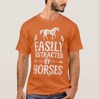 Eenvoudig verstoord door paardenraces met paardenr t-shirt