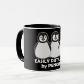 Eenvoudig verstoord door Penguins Funny Dark Mok (Voorkant links)