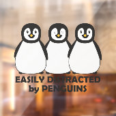 Eenvoudig verstoord door pinguïns raamsticker (Vel 2)