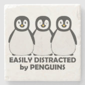 Eenvoudig verstoord door pinguïns stenen onderzetter (Voorkant)