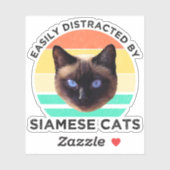 Eenvoudig verstoord door Siamese katten Sticker (Vel)