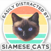 Eenvoudig verstoord door Siamese katten Sticker (Voorkant)