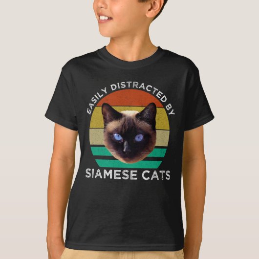 Eenvoudig verstoord door Siamese katten T-shirt (Voorkant)