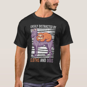 Eenvoudig verstoord door sleuven en honden Sloth D T-shirt