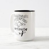 Eenvoudig verstoord door vliegtuigexploitant Pilot Tweekleurige Koffiemok (Voorkant links)