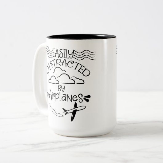 Eenvoudig verstoord door vliegtuigexploitant Pilot Tweekleurige Koffiemok (Voorkant links)