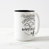 Eenvoudig verstoord door vliegtuigexploitant Pilot Tweekleurige Koffiemok (Voorkant rechts)