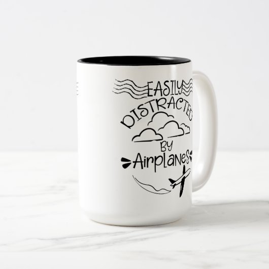 Eenvoudig verstoord door vliegtuigexploitant Pilot Tweekleurige Koffiemok (Voorkant rechts)
