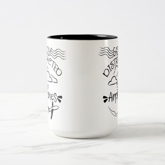 Eenvoudig verstoord door vliegtuigexploitant Pilot Tweekleurige Koffiemok (Center)