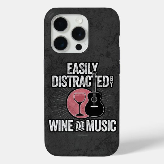 Eenvoudig verstoord door Wijn en Muziek Hoesje-Mat Case-Mate iPhone Case (Achterkant)