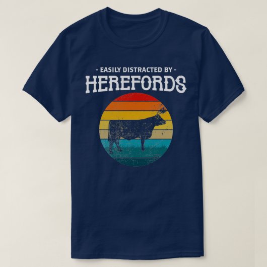 Eenvoudig verstoorde landbouw-, hereford- en tuins t-shirt (Design voorkant)