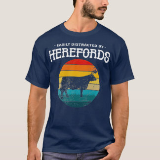 Eenvoudig verstoorde landbouw-, hereford- en tuins t-shirt