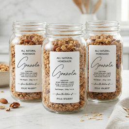 Eenvoudig Verticaal Zelfgemaakt Granola Etiket
