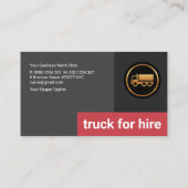 Eenvoudig vervoer van vrachtwagens met grijze staa visitekaartje (Achterkant)