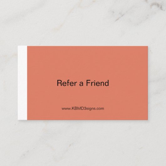 Eenvoudig Verwijs een vriend Verbrand Sinaasappel  Aanbevelingskaartje (Voorkant)