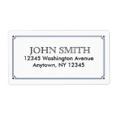 Eenvoudig verzendlabel met blauwe rand (Voorkant)