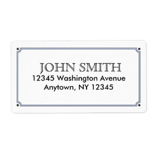 Eenvoudig verzendlabel met blauwe rand