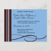 Eenvoudig verzonden uitnodiging briefkaart (Achterkant)